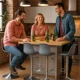 thumbnail image 3 of Sillas para Bar y Barra de Cocina con Respaldo y Reposapies de Altura Ajustable Banco Taburete Giratorio con Asiento Acolchado de Diseño Moderno Set 4 Piezas Gris, 3 of 7