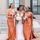 thumbnail image 3 of Vestido de dama de honor Rier de satén satinado con un solo hombro, naranja quemado, 3 of 8
