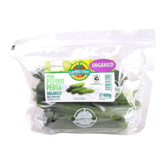 Mini Pepino Orgánico Campo Vivo Fresco 400 G