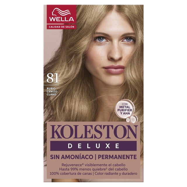 Tinte para cabello Koleston Deluxe Sin Amoníaco Rubio Cenizo Claro 8.1