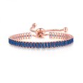 thumbnail image 1 of Pulseras para mujer, regalos para mujer, pulsera multicolor de 2 x 4 mm con circonitas redondas y diamantes, pulsera de cristal ajustable (rectángulo de platino), pulsera iónica., 1 of 2