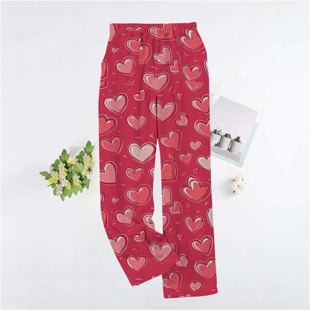 Puyaiuu Women's Pajama Pants With Pockets Flannel Pajama All kinds of Print Comfy Lounge Pant Fuzzy Sleep Bottoms with Pockets Gift