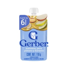 Papilla Para Bebé Gerber Sabor Manzana Pera Plátano Durazno Pouch de 110g