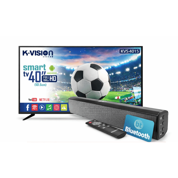 Television Smart KVISION  + barra de sonido SMART TV  Combo 40 pulgadas HD