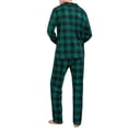 thumbnail image 4 of Conjunto de pijamas navideños a juego para toda la familia: camisa de manga larga a cuadros y pantalón con cintura elástica., 4 of 10