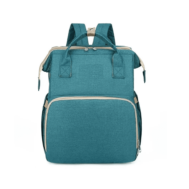 Mochila Pañalera Cuna Impermeable Para Bebe Verde