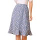 thumbnail image 1 of Falda midi Allegra K con botones y volantes florales Morado claro S, 1 of 6