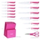 thumbnail image 2 of Juego de Cuchillos de Cocina hecef de 15 Piezas con Recubrimiento Antiadherente - Rosa, 2 of 10