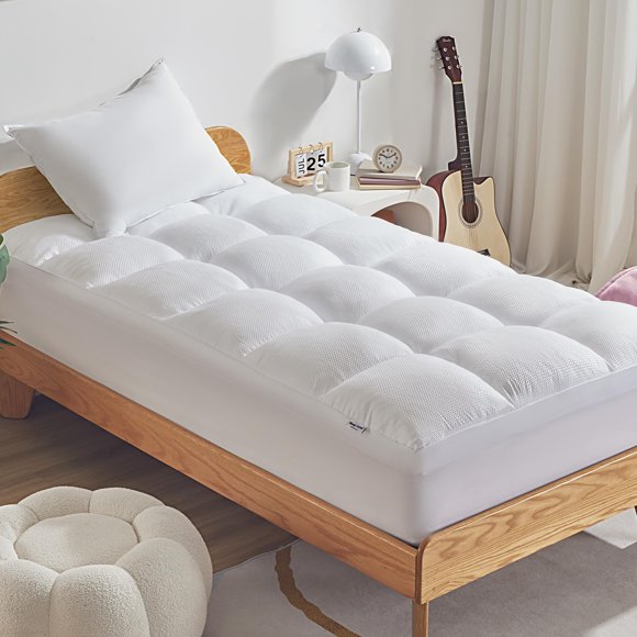 Cubrecolchón SLEEP ZONE, tamaño doble, extra grueso, blanco