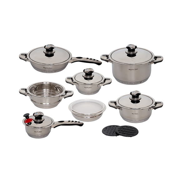 Batería de Cocina Royal Haus de Acero Inoxidable 16 Piezas con 9 capas de Espesor 0.6mm Royal Haus 9 capas de espesor 0.6mm