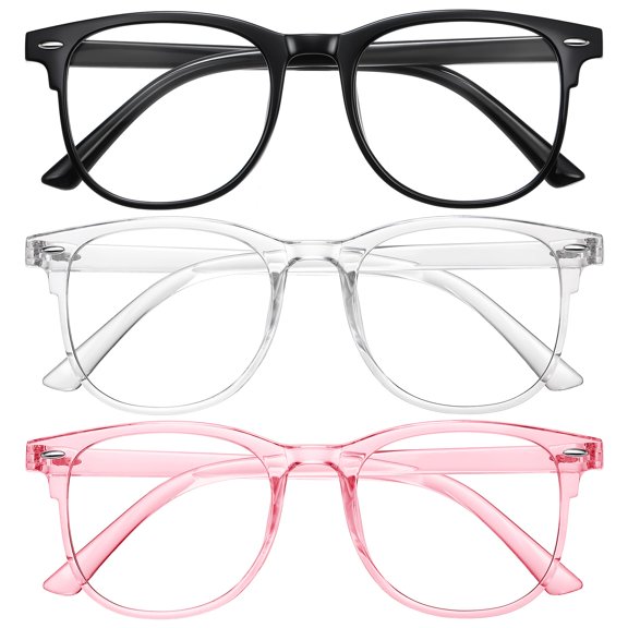 Okany Pack de 3 gafas de bloqueo de luz azul para niños y niñas, edades 3‑10 años