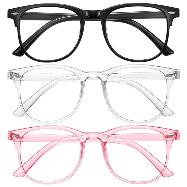 Okany Pack de 3 gafas de bloqueo de luz azul para niños y niñas, edades 3‑10 años