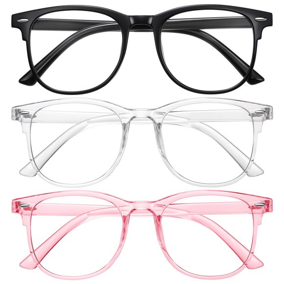 Okany Pack de 3 gafas de bloqueo de luz azul para niños y niñas, edades 3‑10 años