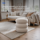thumbnail image 4 of Taburete redondo tapizado en tela, otomano moderno, banco decorativo, beige beige Estandar, 4 of 13