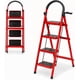thumbnail image 1 of Escalera De Tijera Escalera Tubular Escalera Plegable Hecha de Acero Inoxidable Escalones Y Patas Antideslizantes Altura (4 Escalones Roja), 1 of 7