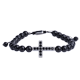 thumbnail image 1 of Pulsera Hombre de Cruz LUCKMAN, Jade Negro, Zirconias y Acero Inoxidable, Modelo Pier, 1 of 5