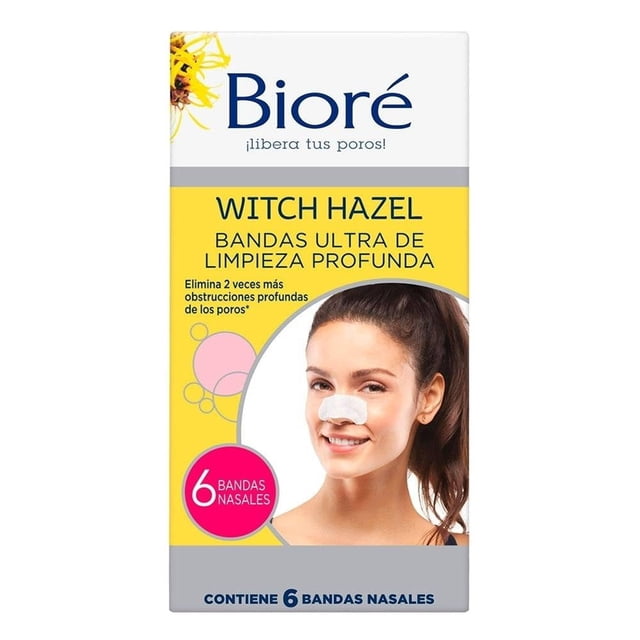 Bandas nasales Bioré witch hazel ultra de limpieza profunda 6 pzas