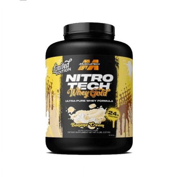 MUSCLETECH NITROTECH WHEY GOLD 5 LBS BANANA CREAM