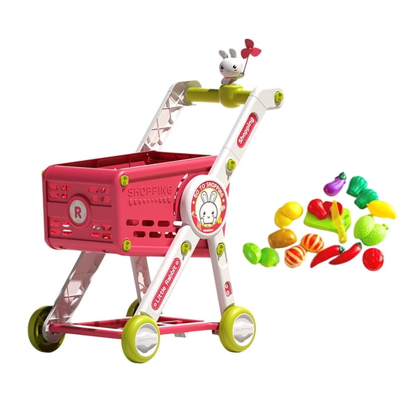 Carrito de compras de lujo para niños, mini carrito de supermercado para bebés en edad preescolar. con accesorio de juego