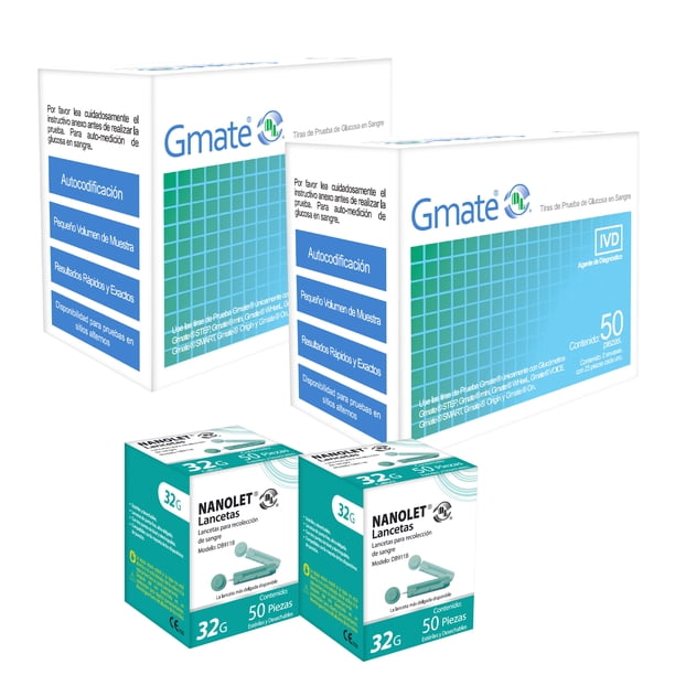 Kit 2 cajas de Lancetas + 2 cajas de Tiras Reactivas