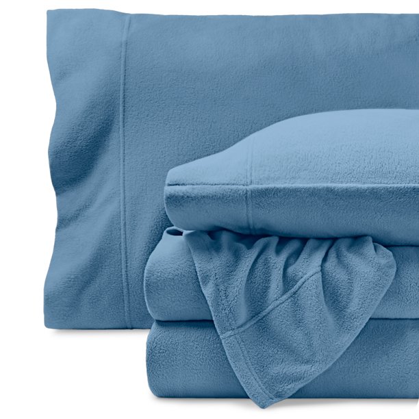 Juego de Sábanas de Vellón Bare Home Polar Extra Lujoso Tamaño Queen Azul Corona