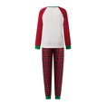 thumbnail image 3 of Conjunto de pijama navideño familiar a juego, camisetas de manga larga con estampado de renos y pantalones a cuadros. Ropa de dormir navideña., 3 of 10