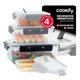 thumbnail image 1 of Set De 4 Contenedores De Plástico Para Alimentos Cookify Rectangular, Herméticos, Aptos para Microondas, Sin BPA, 1 of 7