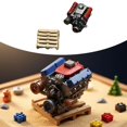 thumbnail image 4 of Minimodelo de motor a escala 1:64 realista con bandeja a juego para vehículo de mesa de arena rojo, 4 of 9