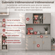 thumbnail image 5 of Zocalo Alacena de Cocina con Gabinetes, 3 Cajones y Estantes, Mueble de Almacenamiento 120cm, Gris, 5 of 9