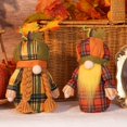 thumbnail image 3 of Otoño Harvest gnomo peluche muñeca con Braided cabello, calabaza sombrero, y cuadros Outfit - otoño festival de sobremesa decoración para el hogar, oficina, o fiesta exhibición, 11 pulgadas Tall, 3 of 4