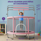 thumbnail image 4 of Trampolín Brincolín Infantil Hurtle, 140cm de Diamentro con Red de Seguridad, Barral de Altura Ajustable 157-168cm, Incluye Saco de Boxeo, Hamaca, Aros y 20 Pelotas, Soporta 55Kg, Interior y Exterior, 4 of 7