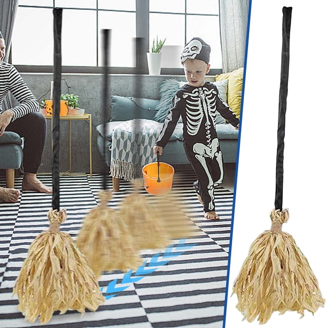 Escoba móvil para cumpleaños, decoración de Halloween, animación, luz que se mueve hacia arriba con un sonido extraño, baile, decoraciones navideñas, suministros para fiestas de Halloween, decoracione