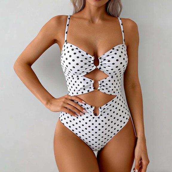 TaTaai Women's Slim Fit One Piece Swimsuit, Sleeveless Monokini with Soft Cup Padding, Fashion Swimwear for Vacation, Pool Activities and Summer Holiday Gift