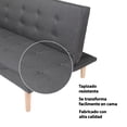 thumbnail image 4 of Sofá Cama Taipei Loomber  Color Gris Oscuro Acolchado con Botones Respaldo Reclinable de 3 Posiciones, 4 of 8