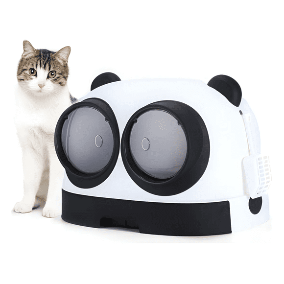 Arenero para Gato Cerrado Forma de Panda Mediano 54x44x39cm