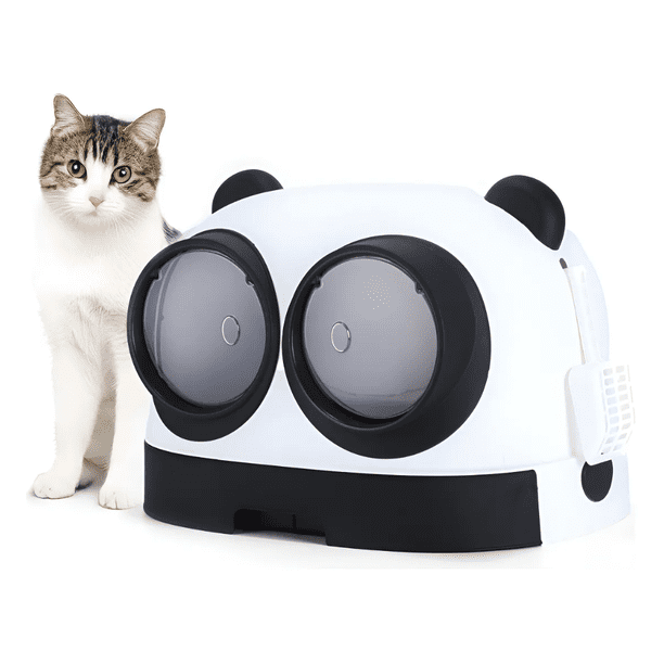 Arenero para Gato Cerrado Forma de Panda Mediano 54x44x39cm
