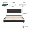 thumbnail image 1 of Base de Cama con Cabecera Matrimonial Zinus Piper Tapizada Color Negro. Fácil Armado, para Todas las Edades., 1 of 6