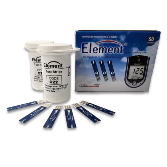 50 Tiras Reactivas Element para La determinacion de La Glucemia Tiras Reactivas