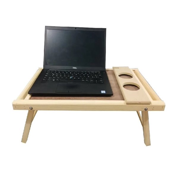 Mesa de Servicio Madera Plegable con Portavaso Laptop Desayuno Cama