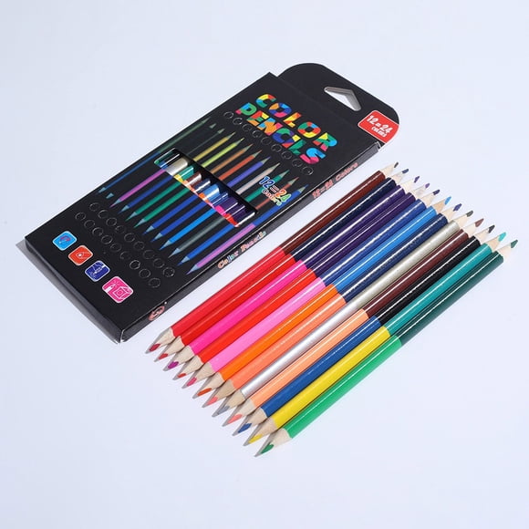 Lápiz de dos colores Lápiz de dos colores Lápiz de color 12 piezas de 24 colores Lápiz de color de dos minas Lápiz de color aceitoso para niños