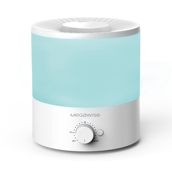 MEGAWISE - Humidificadores de niebla fría para recámara, cuarto de bebé, oficina y plantas, difusor de aceite esencial de 0.5 galones con salida de niebla ajustable, humidificadores ultrasónicos
