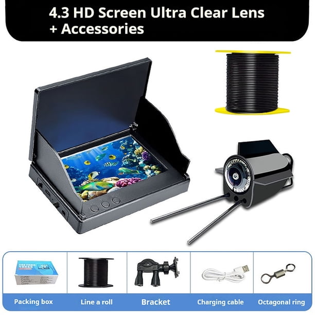Amzcrzy Electrónica para hombres Organizador de electrónica Cámara digital Detector de peces con cámara HD subacuática, sensor de temperatura subacuático, sonda de visión nocturna para ver peces, her