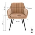 thumbnail image 3 of Set de 2 Sillas Terciopelo con Descansa Brazos para Comedor cafe, 3 of 7