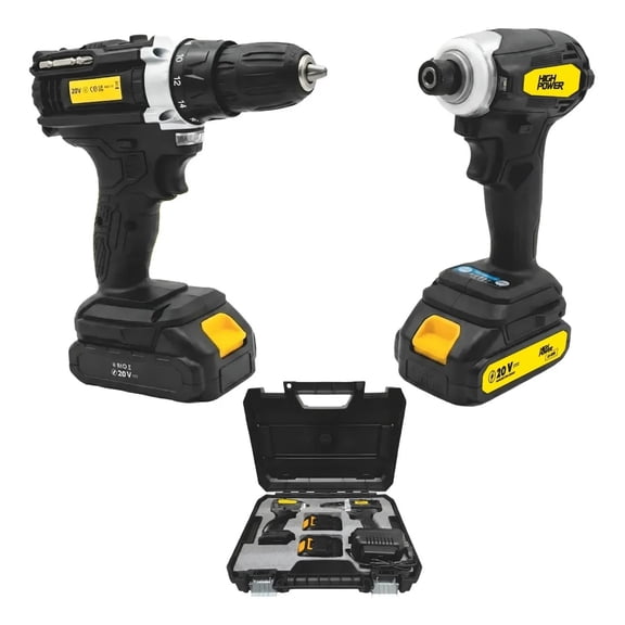KitTaladro Y Atornillador De Impacto Inalámbrico 20V Con 2 Baterías Y Cargador TA-3012 High Power