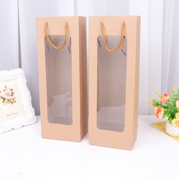 RENACLIPY 12Ud Bolsa Marrón Para Botella De Vino Ideal Para Regalos Y Eventos