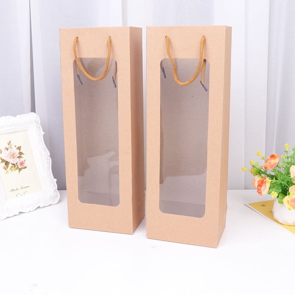 RENACLIPY 12Ud Bolsa Marrón Para Botella De Vino Ideal Para Regalos Y Eventos