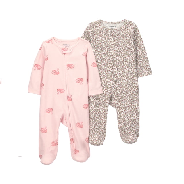 Pack de 2 mamelucos Child of Mine para Bebé Niña 2 Piezas con Estampado de Cisnes Rosa Talla 3-6 Meses