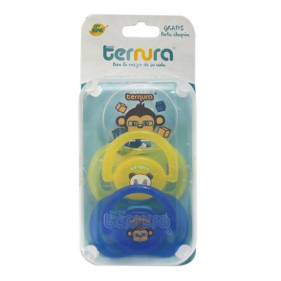 Chupón de Silocón TERNURA 4 Piezas con Sujetador