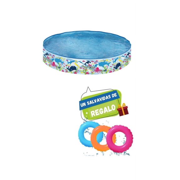 Alberca Rigida Plegable para Niños Mundo Marino Piscina Circular 120 x 25 cm 226 L