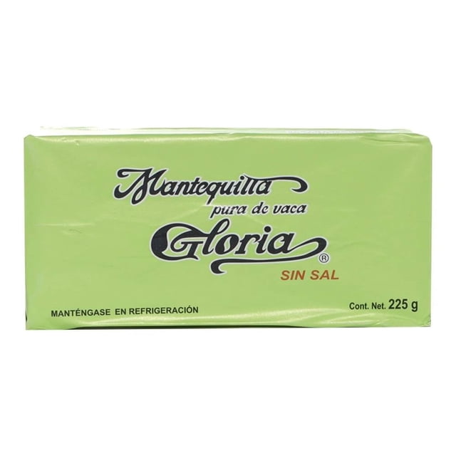 Mantequilla Gloria sin sal en barra 225 g